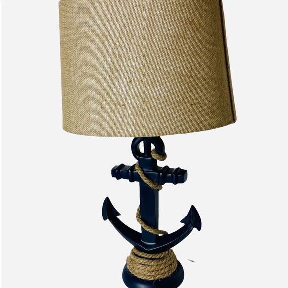 Table Lamp Blue Anchor Plug Lamp with Rope Nautical Beach Coastal Style - Picture 11 of 11